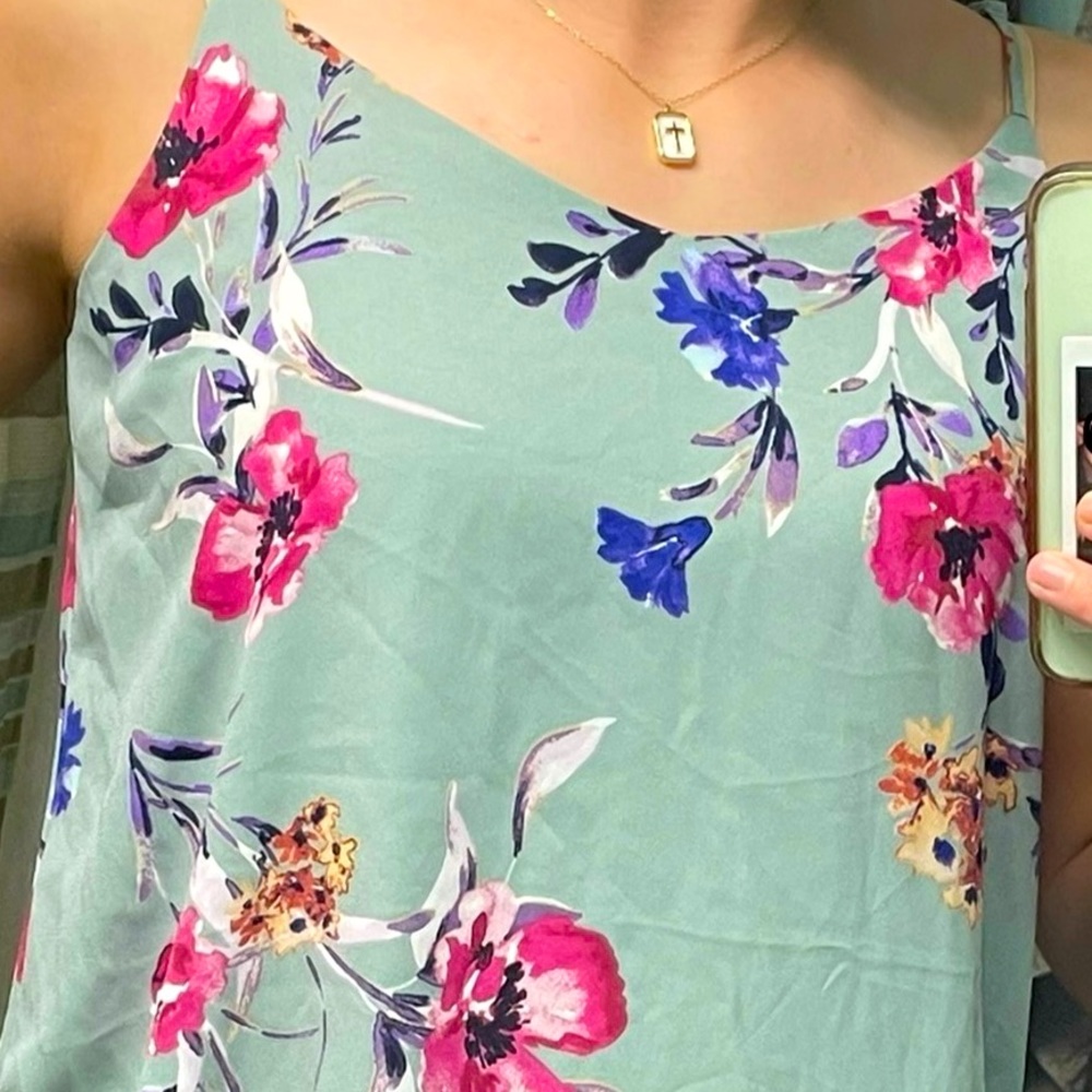 Light teal tank top